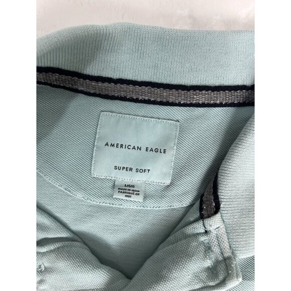 American Eagle Polo Shirt Mens Large Green Casual Short Sleeve Adult - Picture 6 of 8